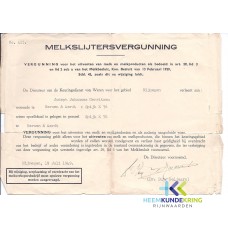 Melkslijters vergunning J. Gerritzen 19-07-1949